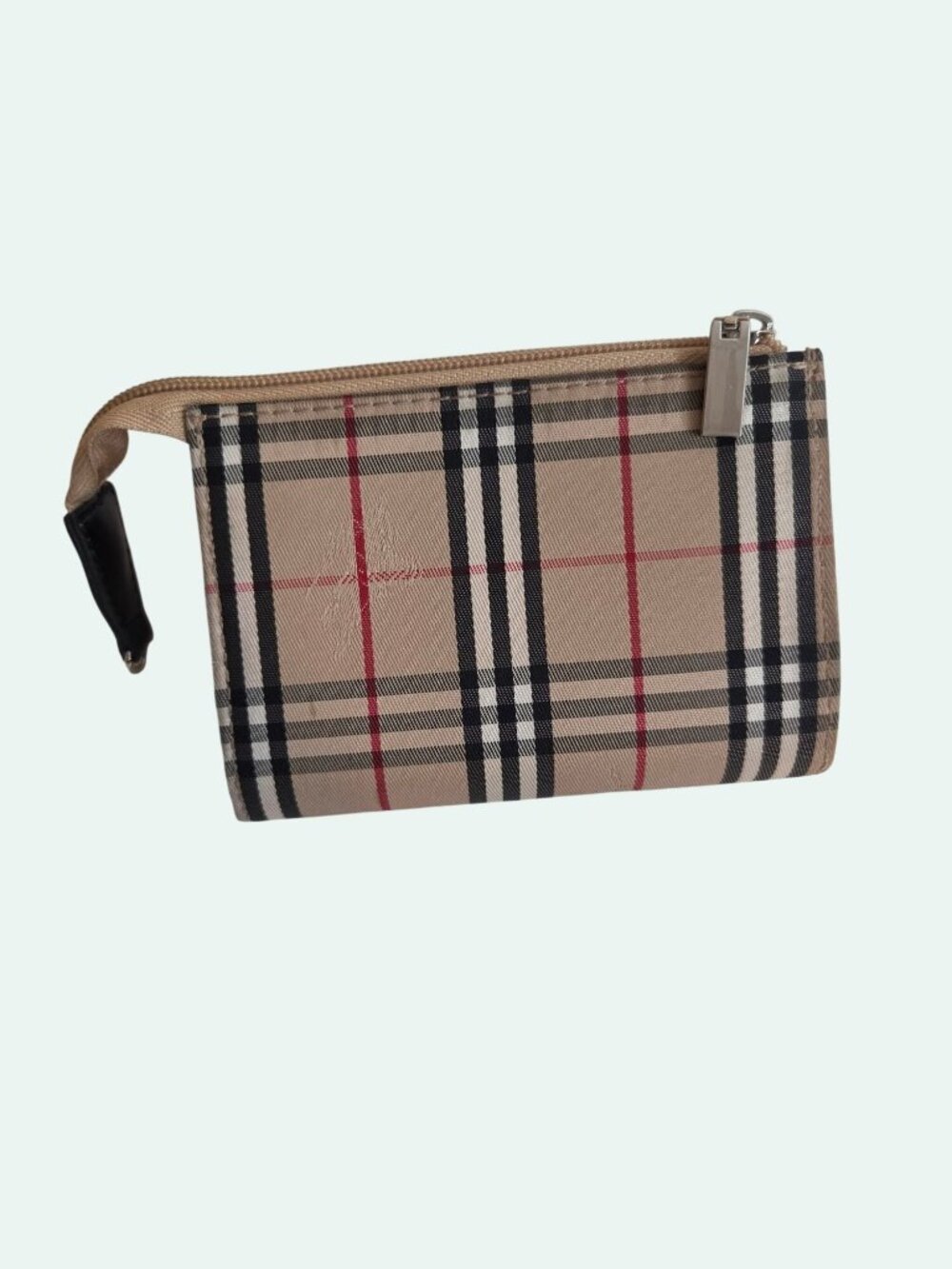 Burberry Nova Check Pouch/Cosmetic Bag W/Zipper Closure Old Money, Quiet Luxury